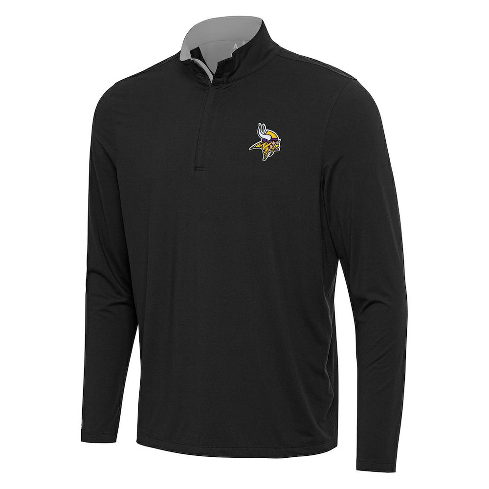 Minnesota Vikings Antigua Content Quarter-Zip Pullover Top Black/Gray | NFL
