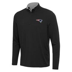 New England Patriots Antigua Content Quarter-Zip Pullover Top Black/Gray | NFL