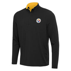 Pittsburgh Steelers Antigua Content Quarter-Zip Pullover Top Black/Gold | NFL