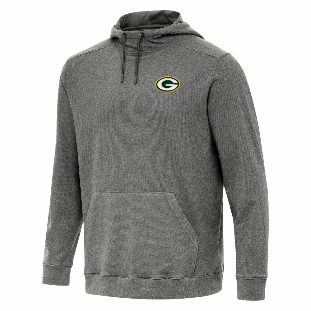 Green Bay Packers Antigua Cloud Pullover Hoodie Heather Black | NFL