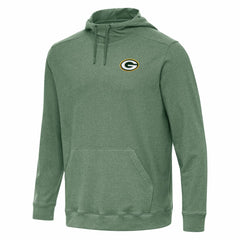Green Bay Packers Antigua Cloud Pullover Hoodie Heather Green | NFL