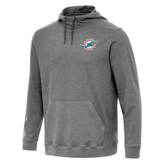 Miami Dolphins Antigua Cloud Pullover Hoodie Heather Black | NFL