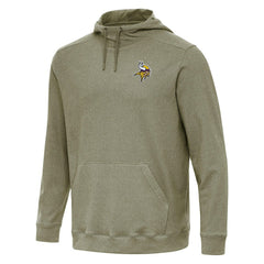 Minnesota Vikings Antigua Cloud Pullover Hoodie Olive | NFL