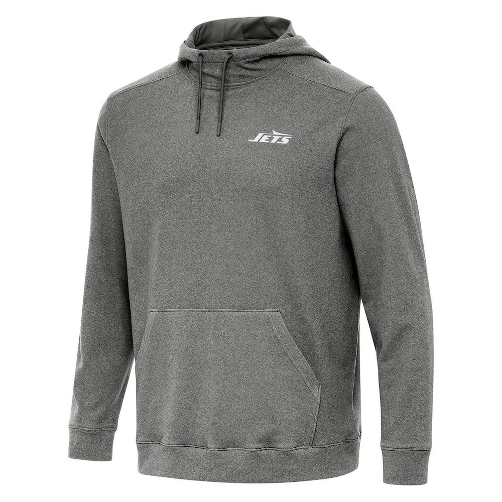 New York Jets Antigua Cloud Pullover Hoodie Heather Black | NFL