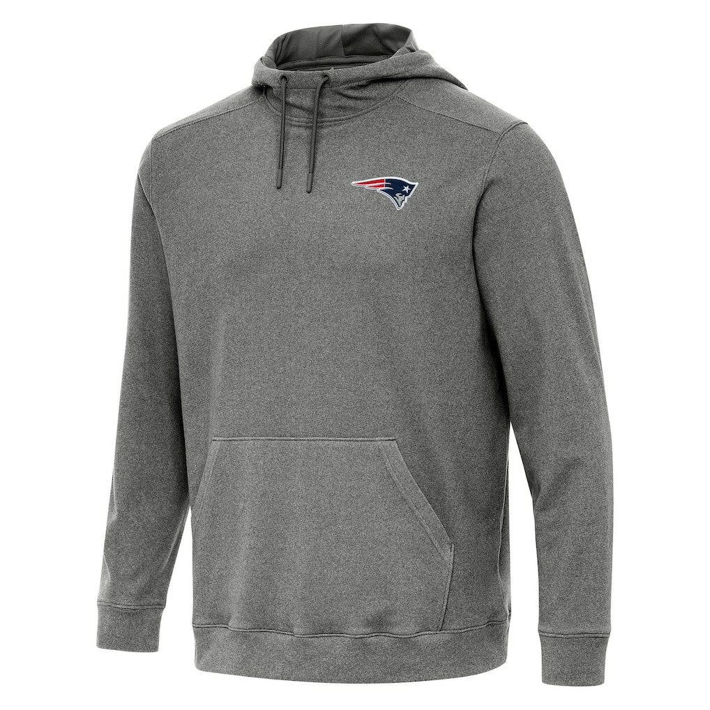 New England Patriots Antigua Cloud Pullover Hoodie Heather Black | NFL