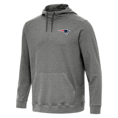New England Patriots Antigua Cloud Pullover Hoodie Heather Black | NFL