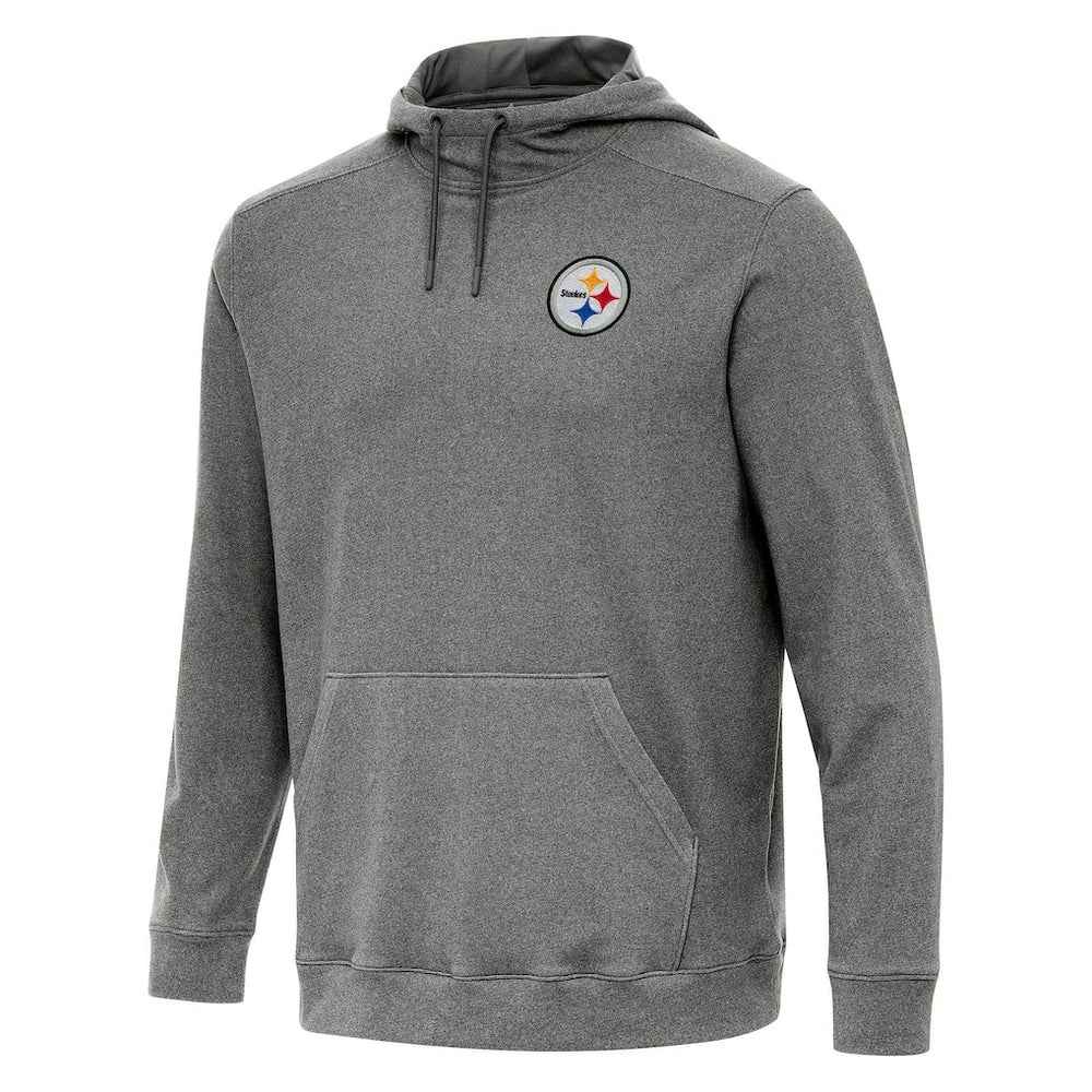 Pittsburgh Steelers Antigua Cloud Pullover Hoodie Heather Black | NFL