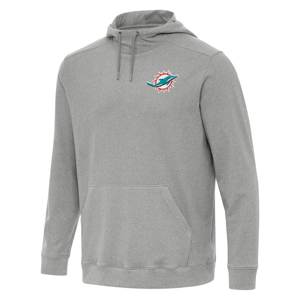 Miami Dolphins Antigua Cloud Pullover Hoodie Heather Gray | NFL