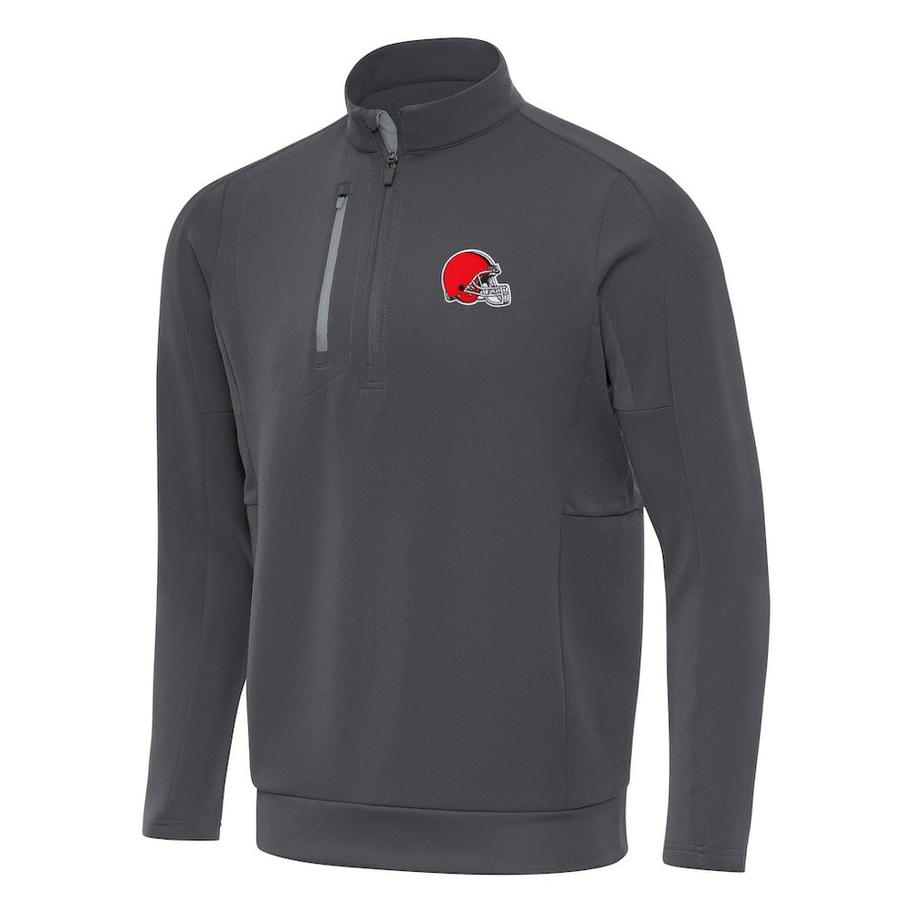 Cleveland Browns Antigua Generation Quarter-Zip Pullover Top Pewter | NFL