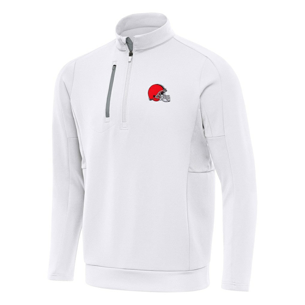 Cleveland Browns Antigua Generation Quarter-Zip Pullover Top White | NFL