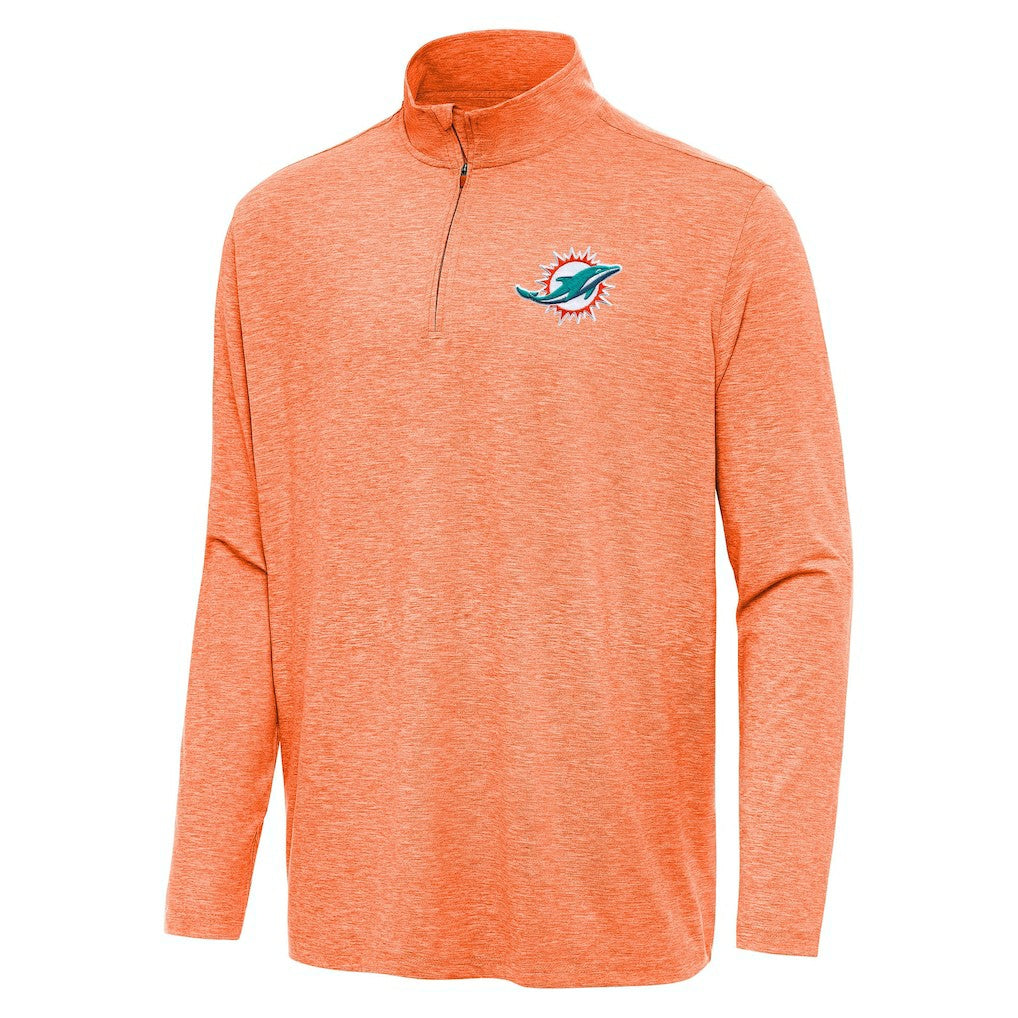 Miami Dolphins Antigua Hunk Quarter-Zip Jacket Heather Orange | NFL