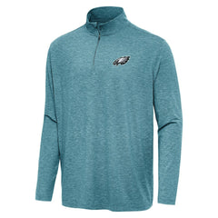 Philadelphia Eagles Antigua Hunk Quarter-Zip Jacket Heather Midnight Green | NFL
