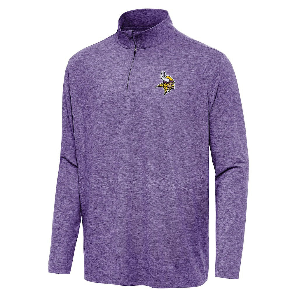 Minnesota Vikings Antigua Hunk Quarter-Zip Jacket Heather Purple | NFL