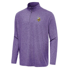 Minnesota Vikings Antigua Hunk Quarter-Zip Jacket Heather Purple | NFL
