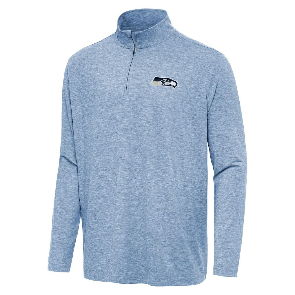 Seattle Seahawks Antigua Hunk Quarter-Zip Jacket Heather Royal | NFL