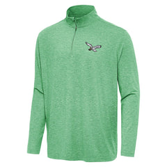 Philadelphia Eagles Antigua Hunk Quarter-Zip Jacket Heather Kelly Green | NFL