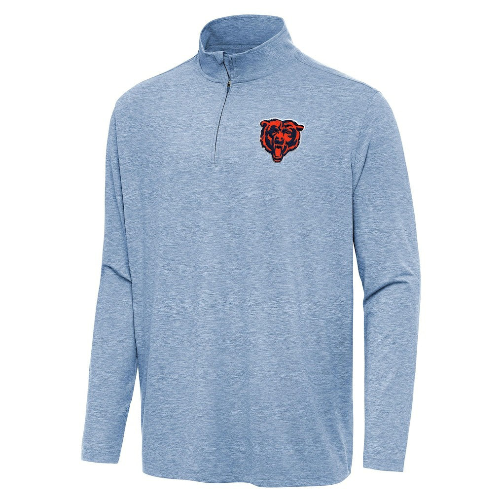 Chicago Bears Antigua Hunk Quarter-Zip Jacket Heather Royal | NFL