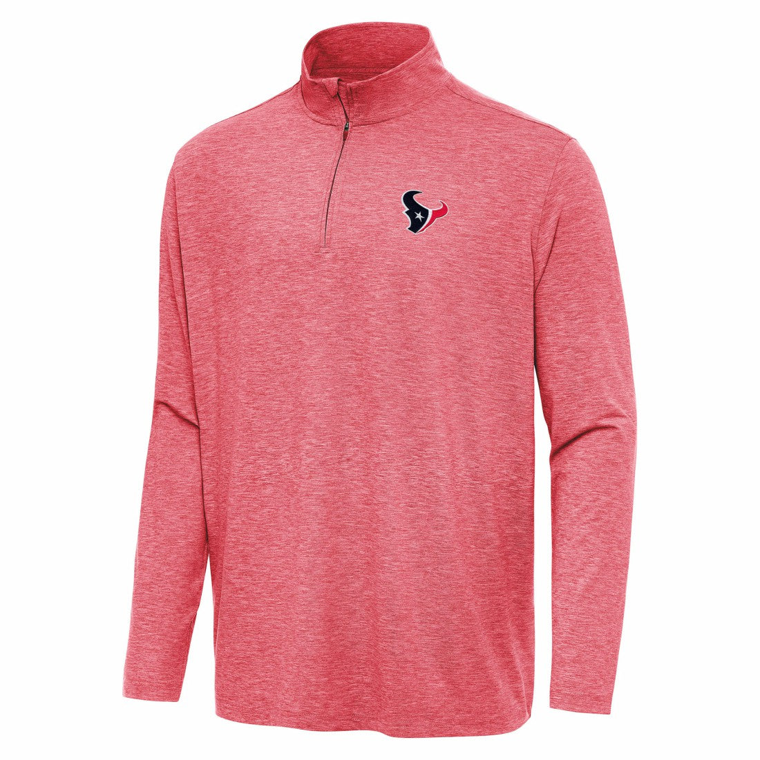 Houston Texans Antigua Hunk Quarter-Zip Jacket Heather Red | NFL