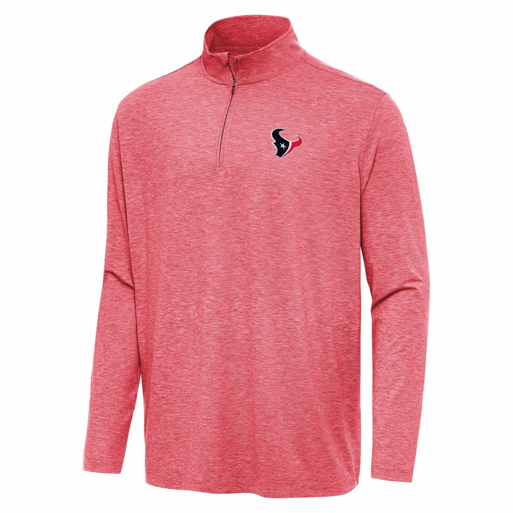 Houston Texans Antigua Hunk Quarter-Zip Jacket Heather Red | NFL