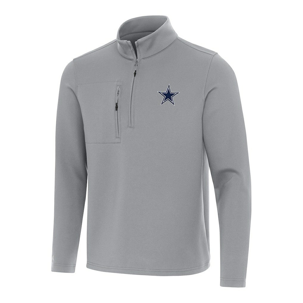 Dallas Cowboys Antigua Insider Quarter-Zip Pullover Top Gray | NFL