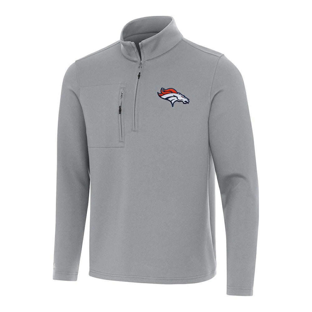 Denver Broncos Antigua Insider Quarter-Zip Pullover Top Gray | NFL