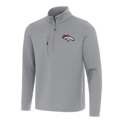 Denver Broncos Antigua Insider Quarter-Zip Pullover Top Gray | NFL