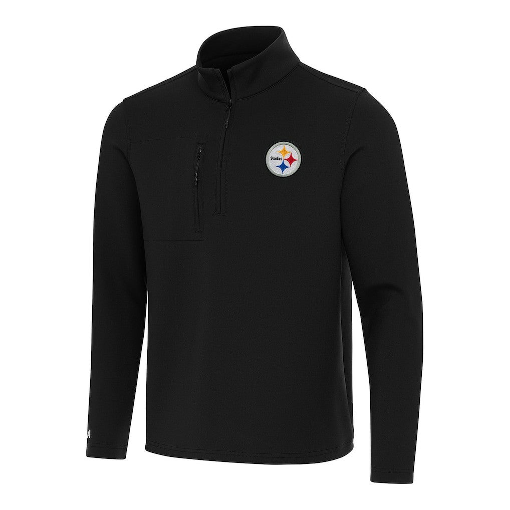 Pittsburgh Steelers Antigua Insider Quarter-Zip Pullover Top Black | NFL