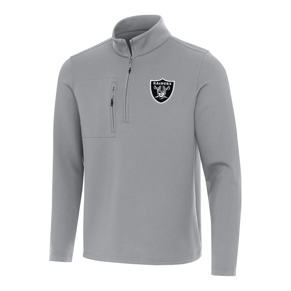 Las Vegas Raiders Antigua Insider Quarter-Zip Pullover Top Gray | NFL