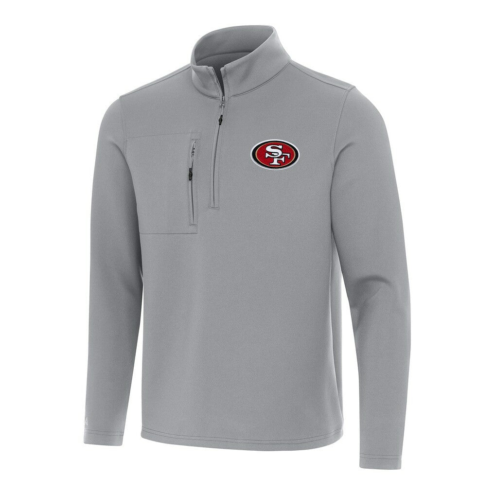 San Francisco 49ers Antigua Insider Quarter-Zip Pullover Top Gray | NFL