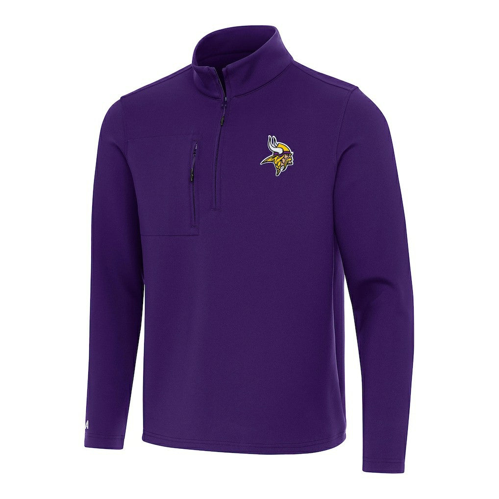 Minnesota Vikings Antigua Insider Quarter-Zip Pullover Top Purple | NFL