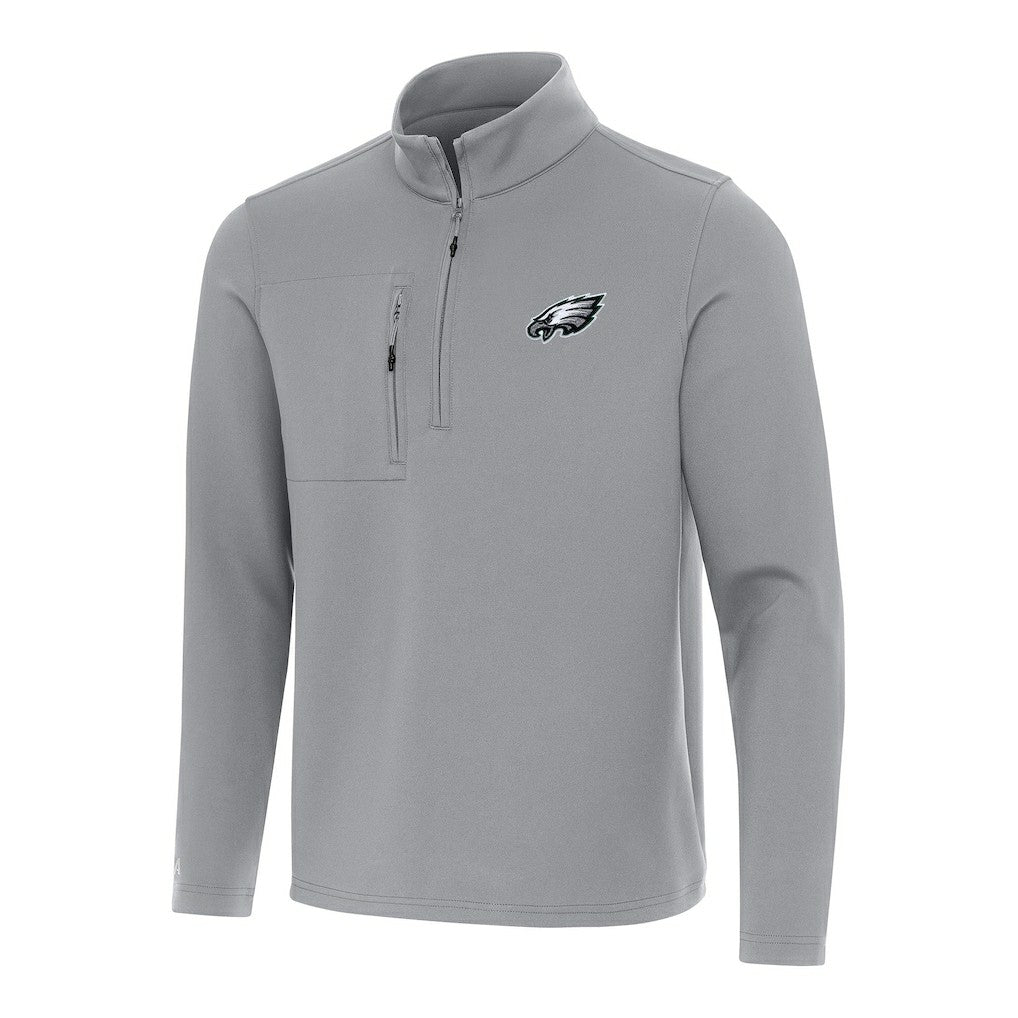 Philadelphia Eagles Antigua Insider Quarter-Zip Pullover Top Gray | NFL