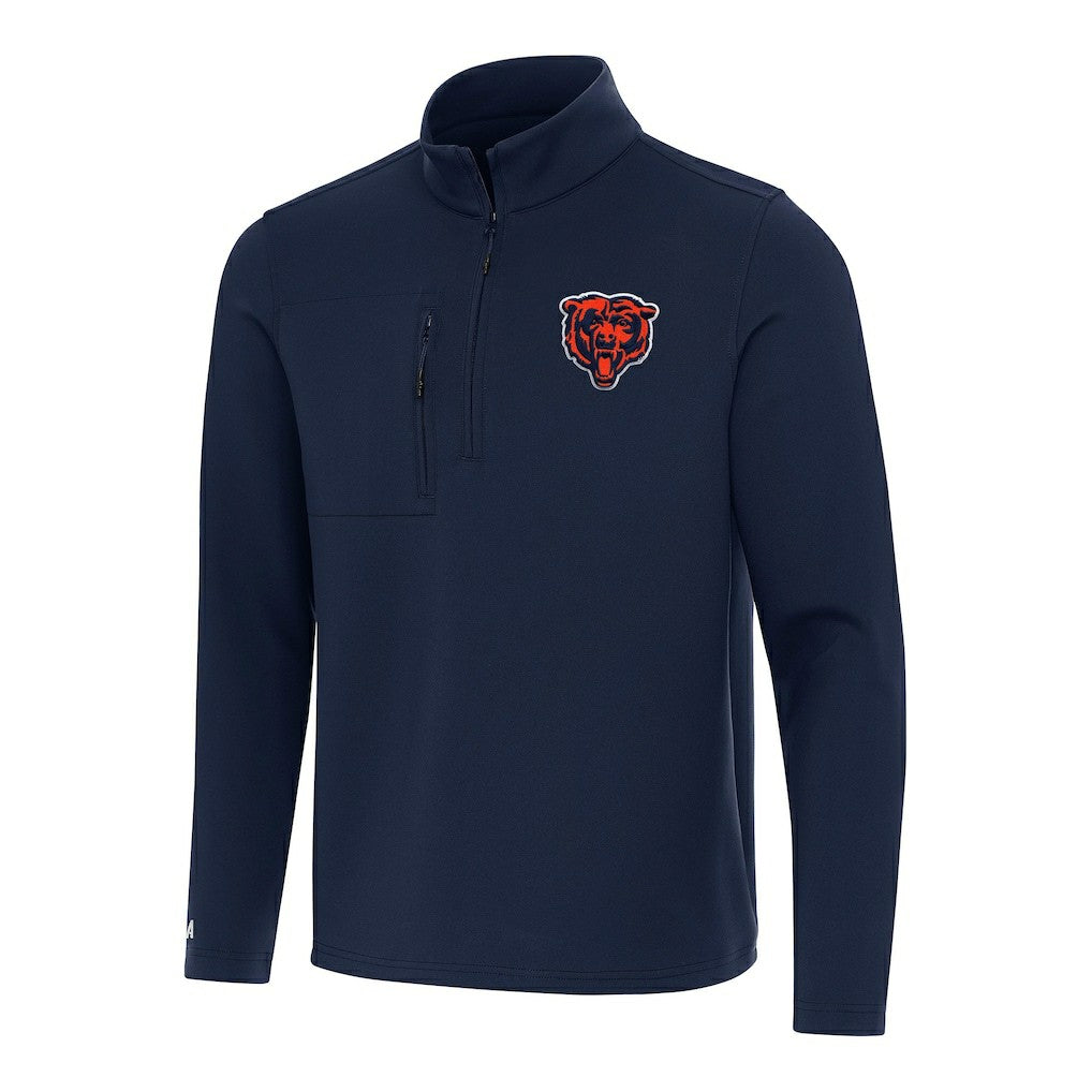 Chicago Bears Antigua Bear Logo Insider Quarter-Zip Pullover Top Navy | NFL