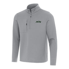 New York Jets Antigua Insider Quarter-Zip Pullover Top Gray | NFL