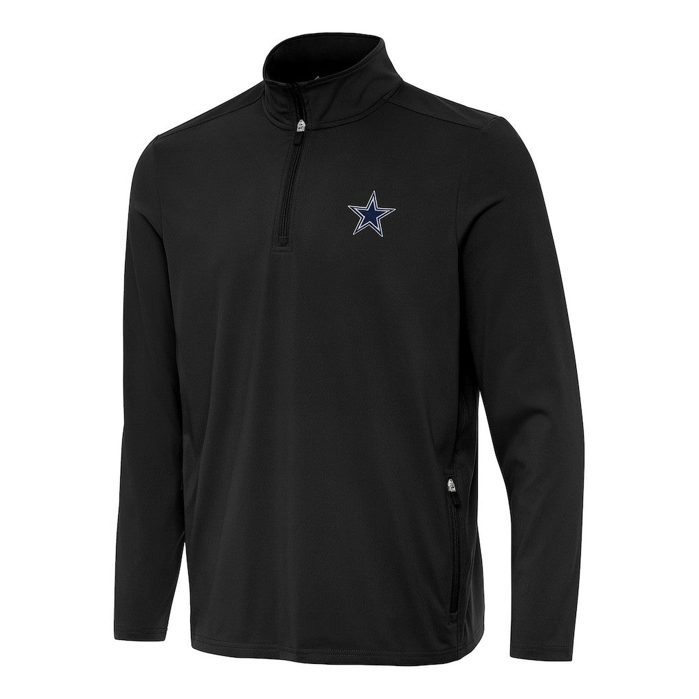 Dallas Cowboys Antigua Perilous Quarter-Zip Pullover Top Black | NFL