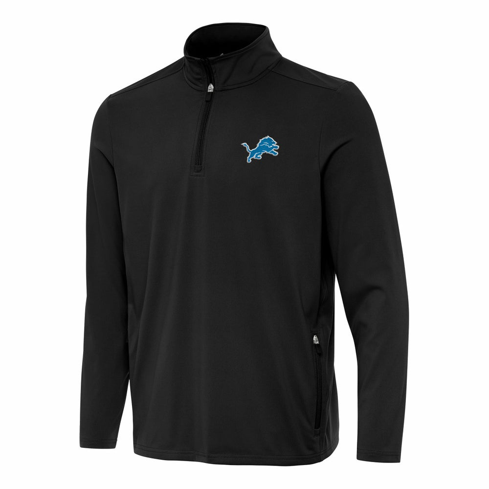 Detroit Lions Antigua Perilous Quarter-Zip Pullover Top Black | NFL