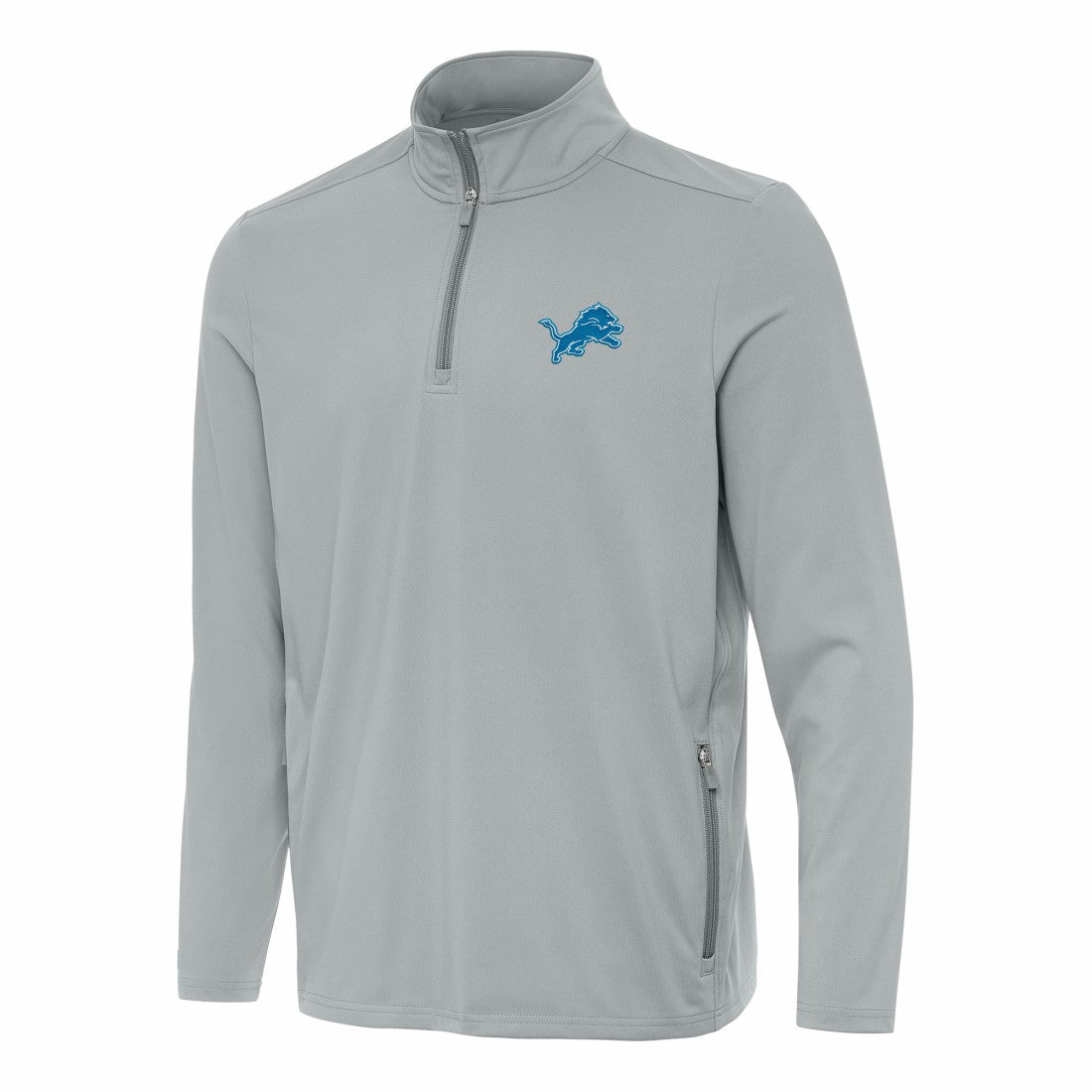 Detroit Lions Antigua Perilous Quarter-Zip Pullover Top Gray | NFL