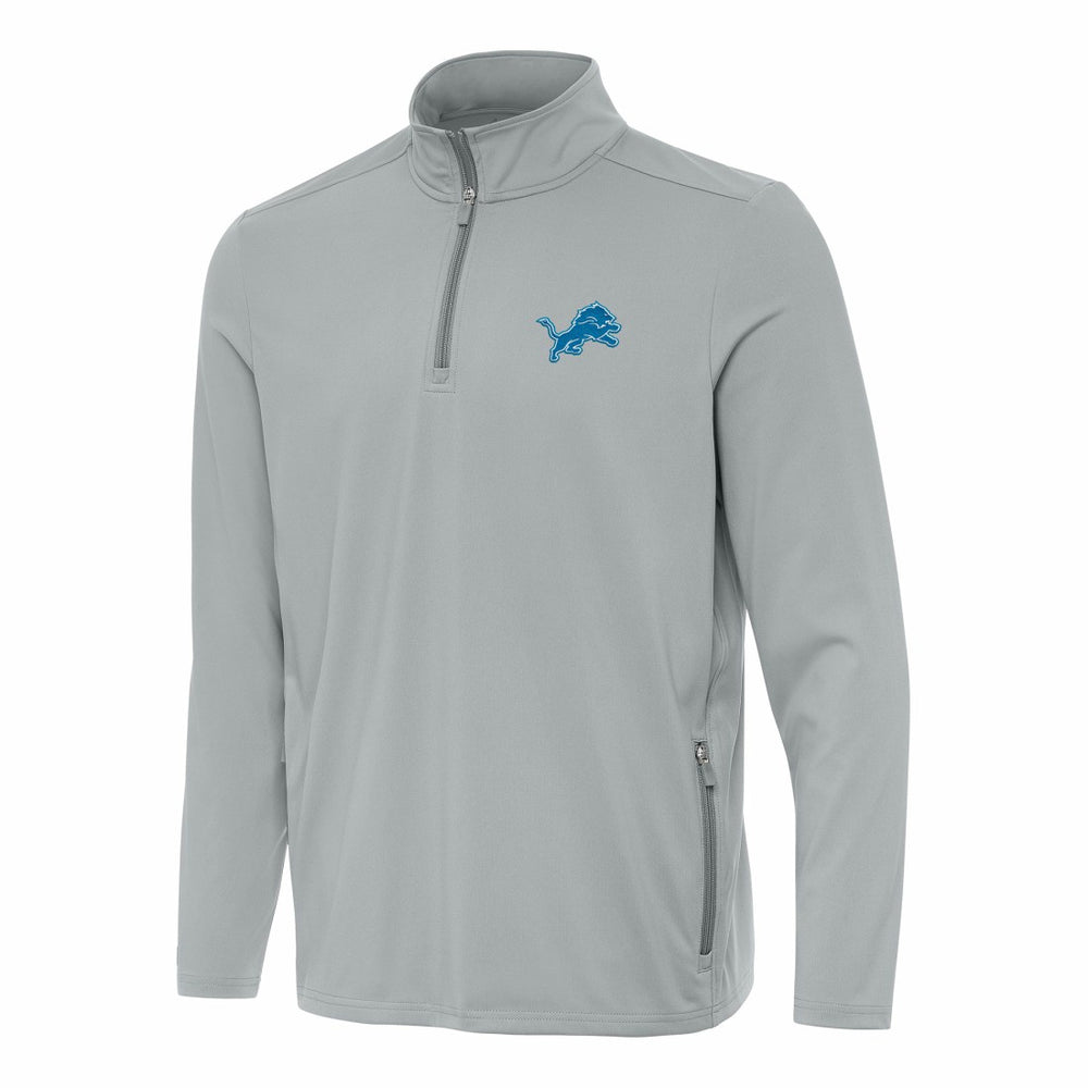 Detroit Lions Antigua Perilous Quarter-Zip Pullover Top Gray | NFL