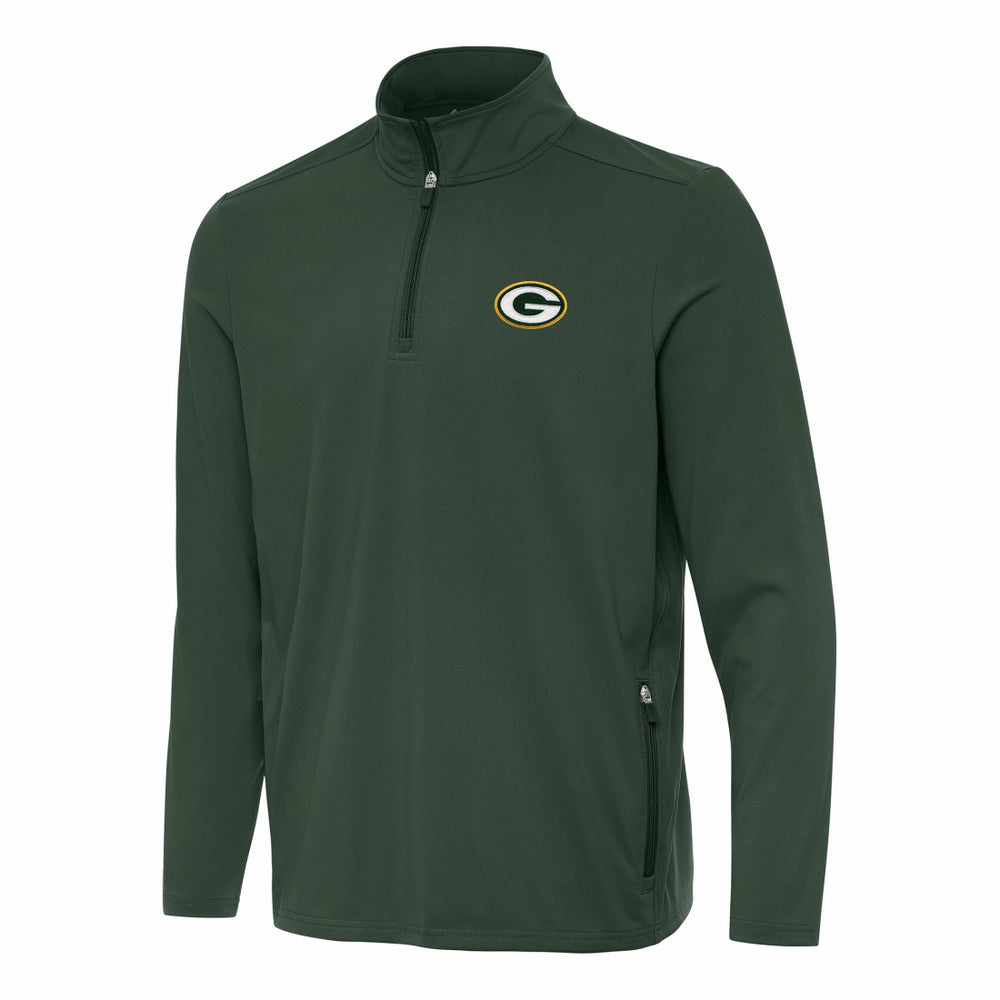 Green Bay Packers Antigua Perilous Quarter-Zip Pullover Top Green | NFL