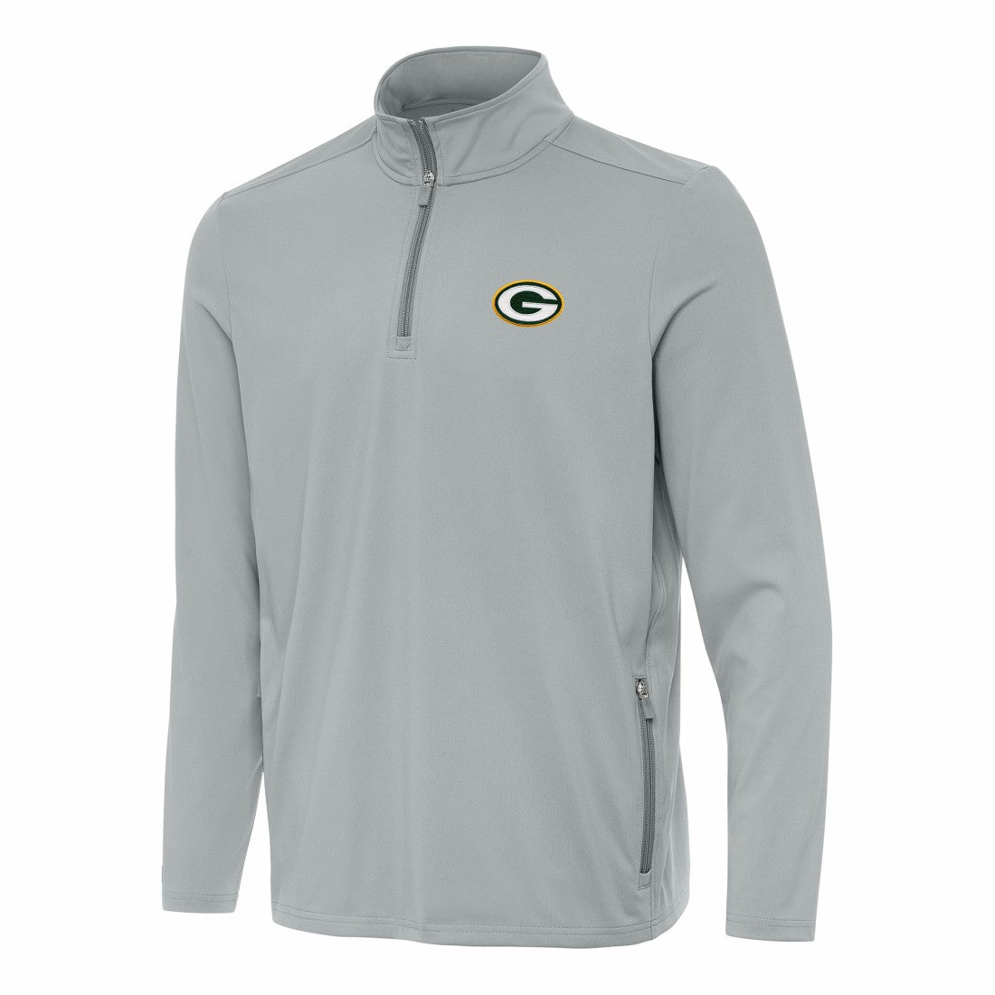 Green Bay Packers Antigua Perilous Quarter-Zip Pullover Top Gray | NFL