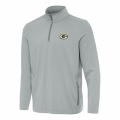 Green Bay Packers Antigua Perilous Quarter-Zip Pullover Top Gray | NFL