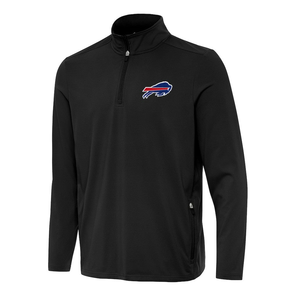 Buffalo Bills Antigua Perilous Quarter-Zip Pullover Top Black | NFL