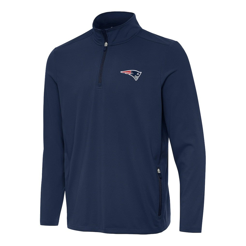 New England Patriots Antigua Perilous Quarter-Zip Pullover Top Navy | NFL