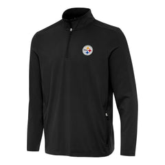 Pittsburgh Steelers Antigua Perilous Quarter-Zip Pullover Top Black | NFL