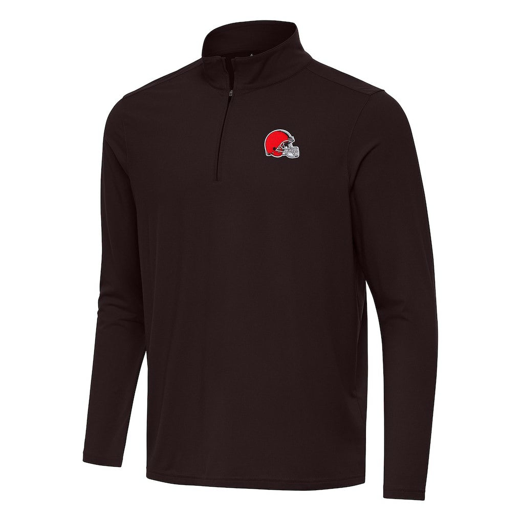 Cleveland Browns Antigua Intent Quarter-Zip Pullover Top Brown | NFL