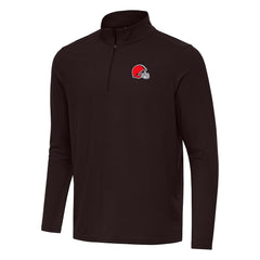 Cleveland Browns Antigua Intent Quarter-Zip Pullover Top Brown | NFL