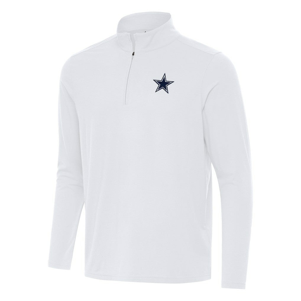 Dallas Cowboys Antigua Intent Quarter-Zip Pullover Top White | NFL