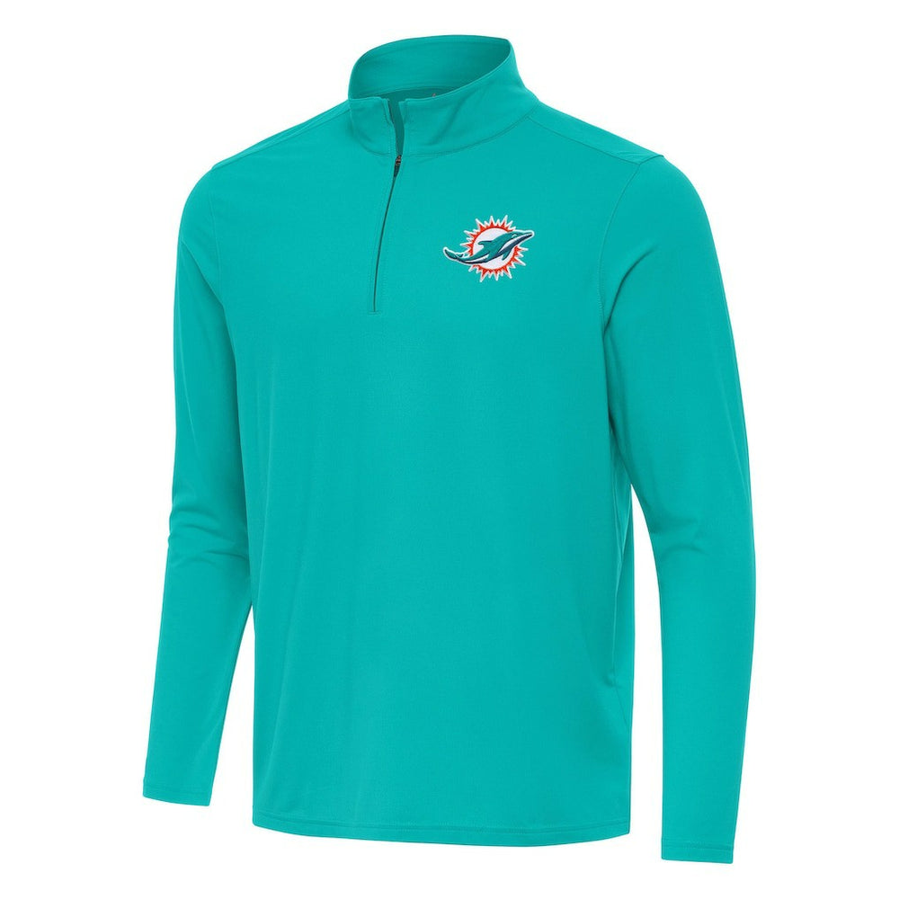 Miami Dolphins Antigua Intent Quarter-Zip Pullover Top Aqua | NFL