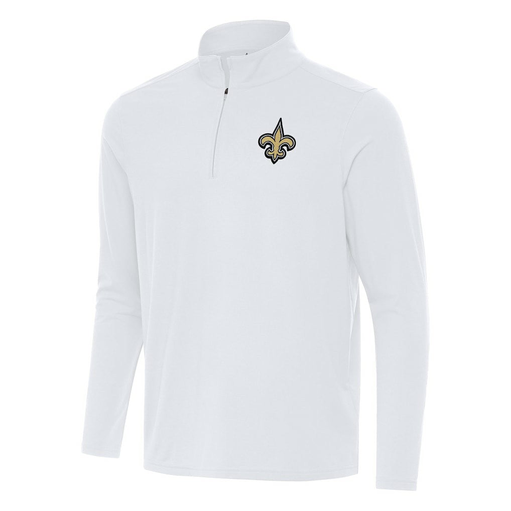 New Orleans Saints Antigua Intent Quarter-Zip Pullover Top White | NFL