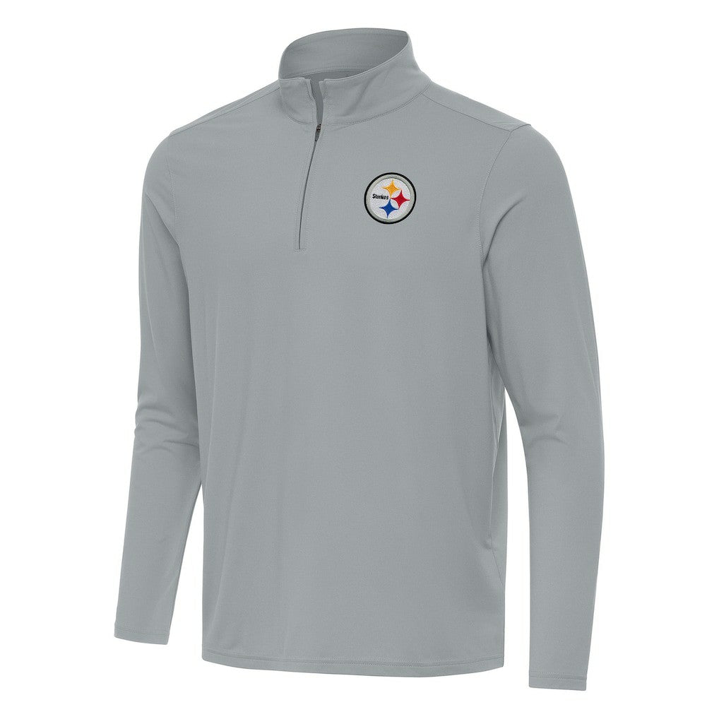 Pittsburgh Steelers Antigua Intent Quarter-Zip Pullover Top Gray | NFL