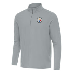 Pittsburgh Steelers Antigua Intent Quarter-Zip Pullover Top Gray | NFL